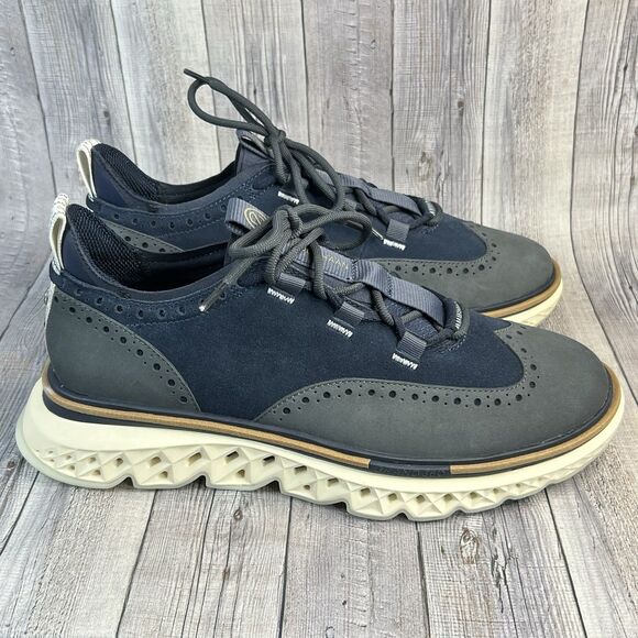 Cole Haan 5.ZEROGRAND Wingtip Oxford Shoes Men's 9W Light Navy C36507 NWOB - Picture 2 of 11